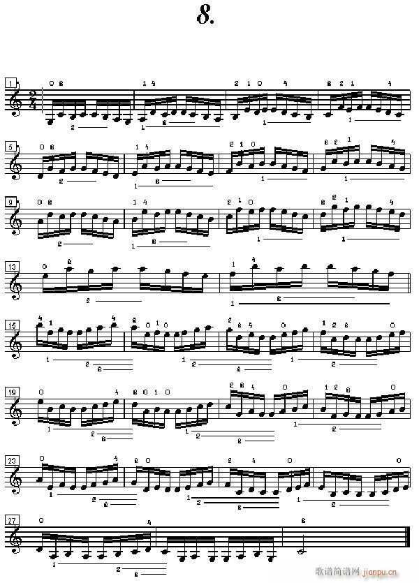 小提琴基础指法音准练习 2