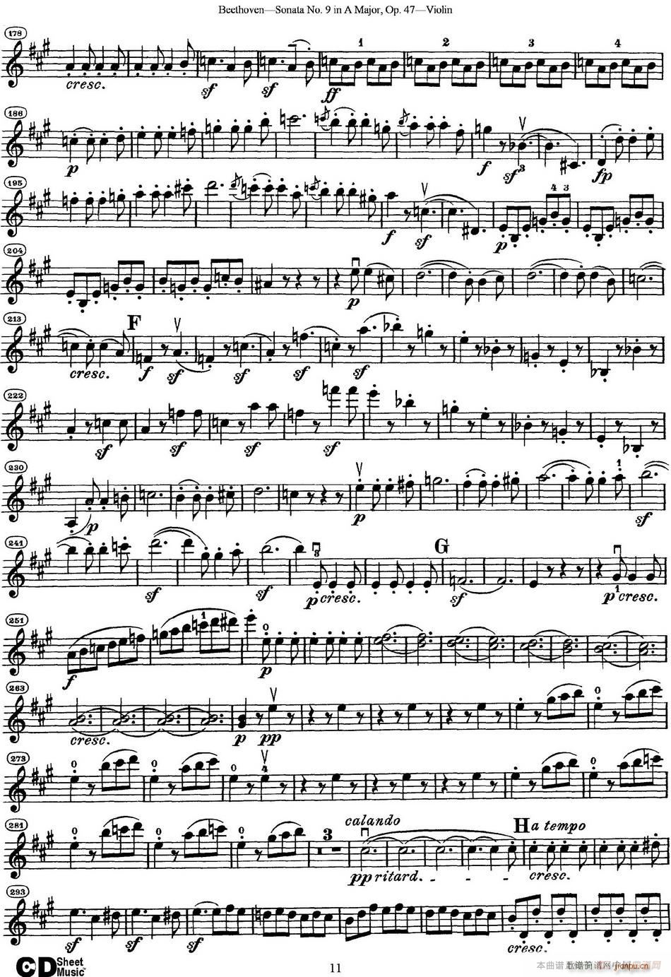 Violin Sonata No 9 in A Major Op 47(小提琴谱)11