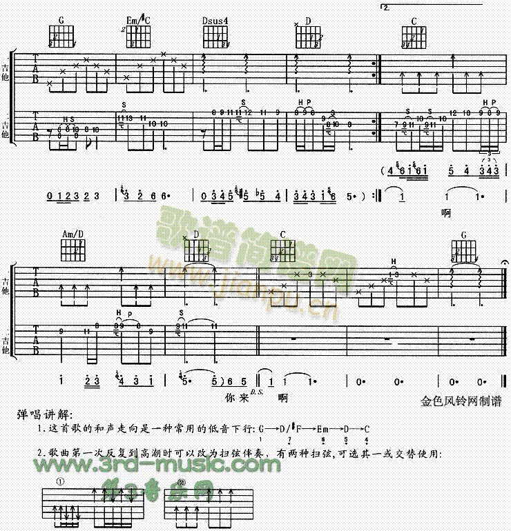 雨衣(吉他谱)3