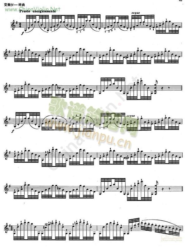 帕格尼尼Op.9(小提琴谱)5