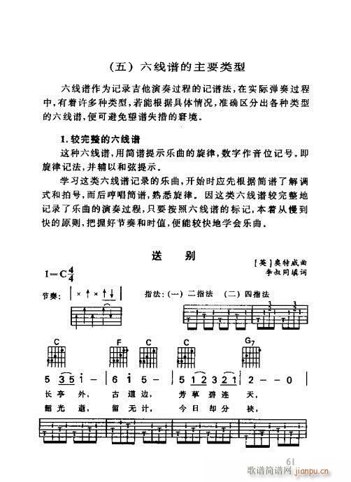 怎样识吉他六线谱60-80(吉他谱)1