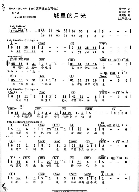 城里有月光(五字歌譜)1