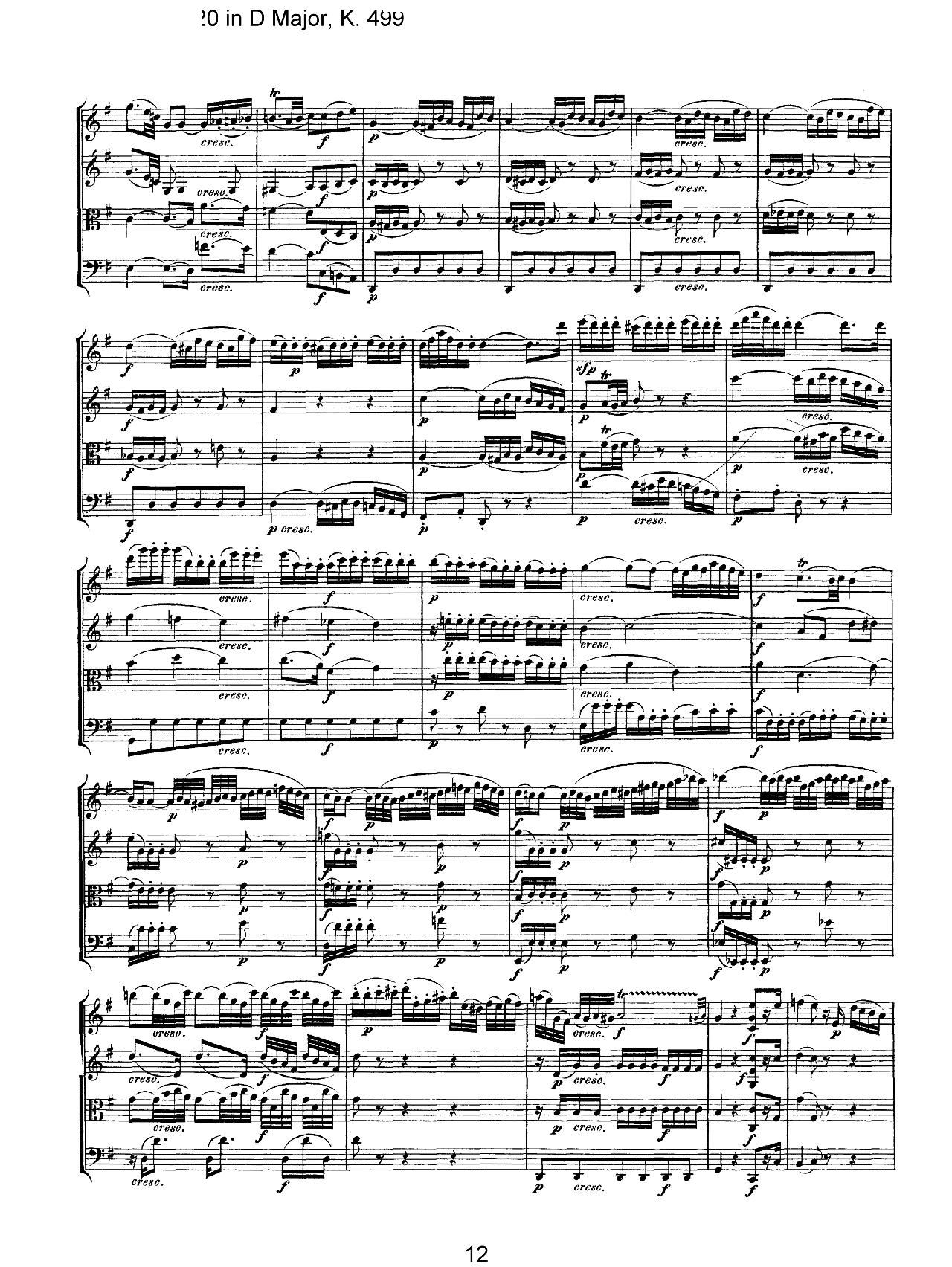 Mozart Quartet No 20 in D Major K 499(总谱)12