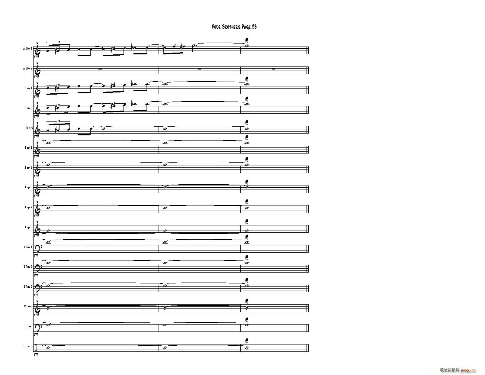 Four Brothers Big Band score(总谱)23