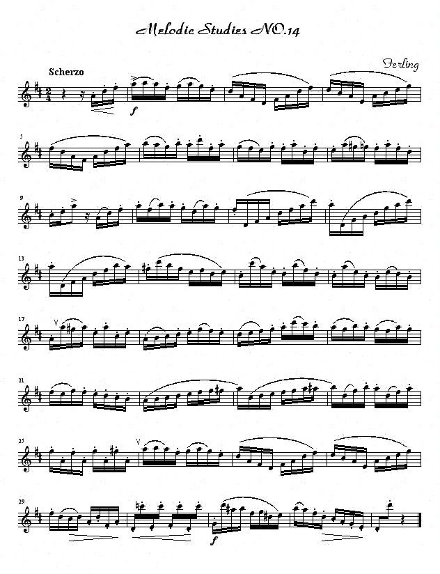 中国乐谱网——【萨克斯谱】四十八首旋律练习曲之十四