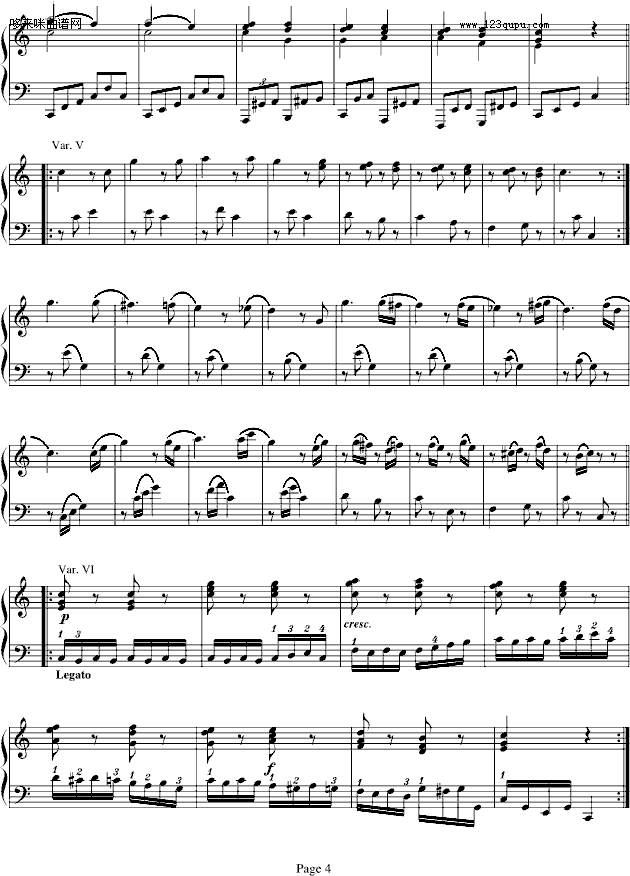 小星星变奏曲K.265-莫扎特 4