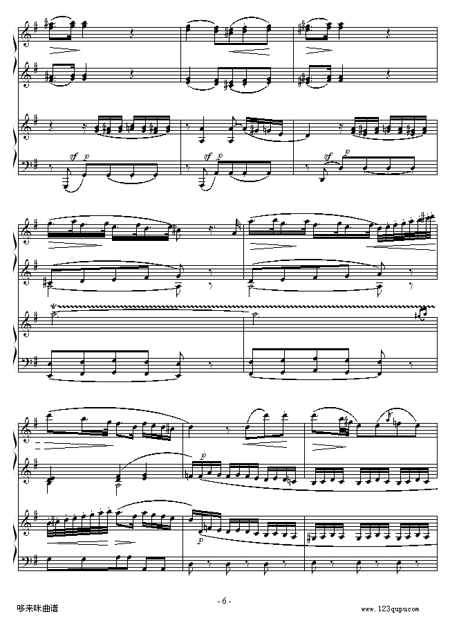 D大调双钢琴奏鸣曲第二乐章-莫扎特(钢琴谱)6