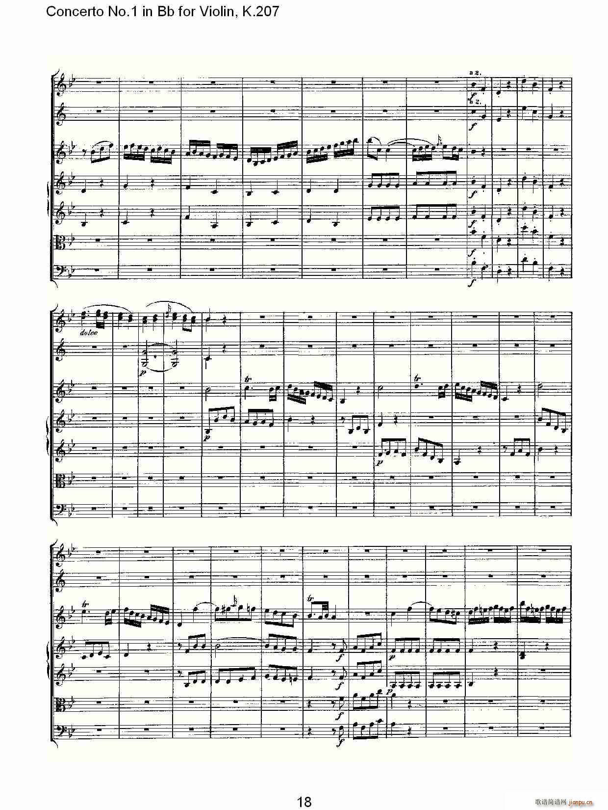 Concerto No.1 in Bb for Violin, K.207(小提琴谱)18