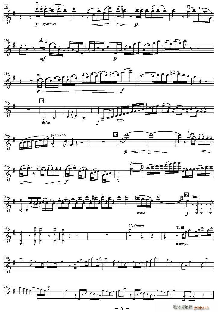 莫扎特第三小提琴协奏曲(小提琴谱)5