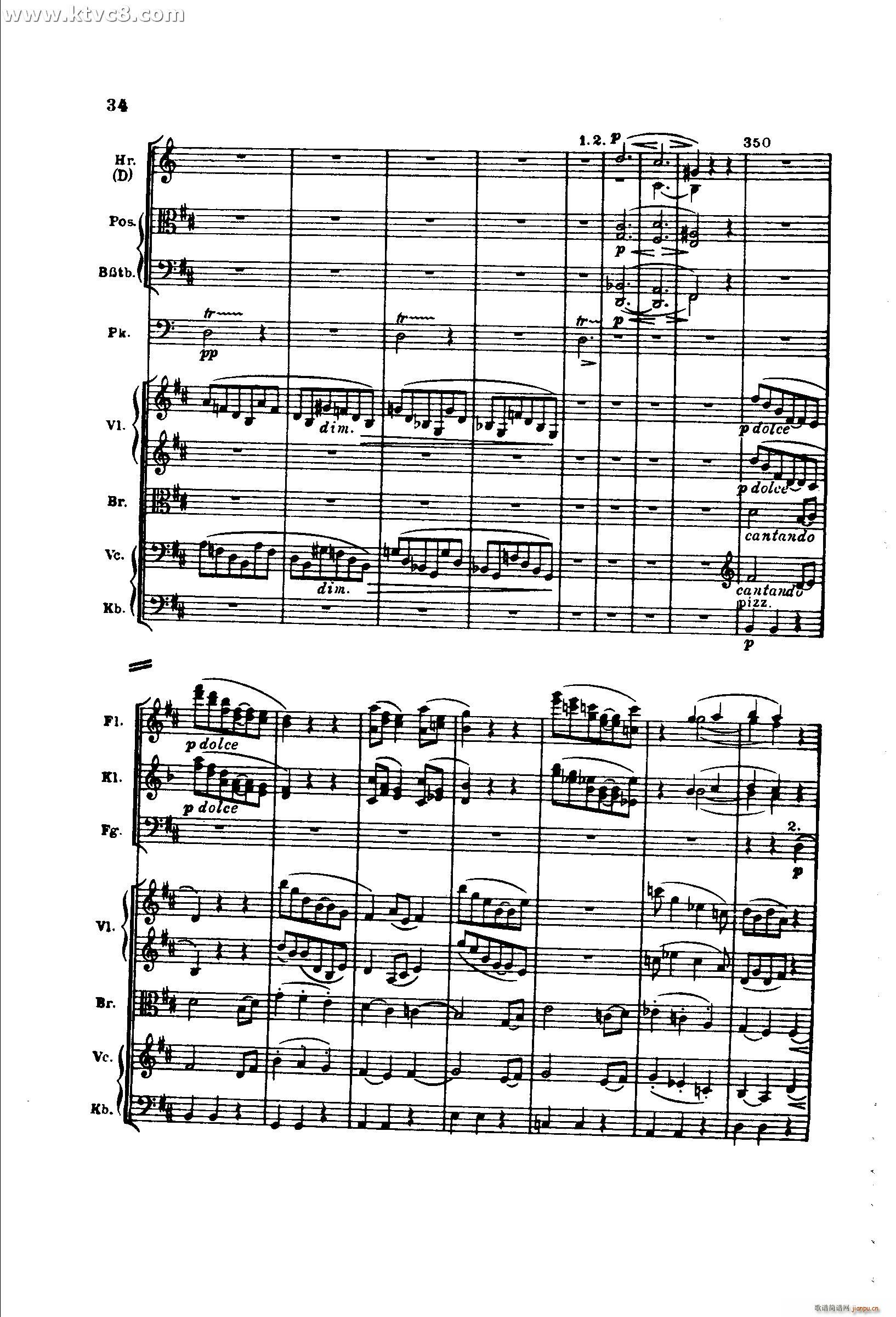 勃拉姆斯第二交响曲 第一乐章 不太快的快板(总谱)34
