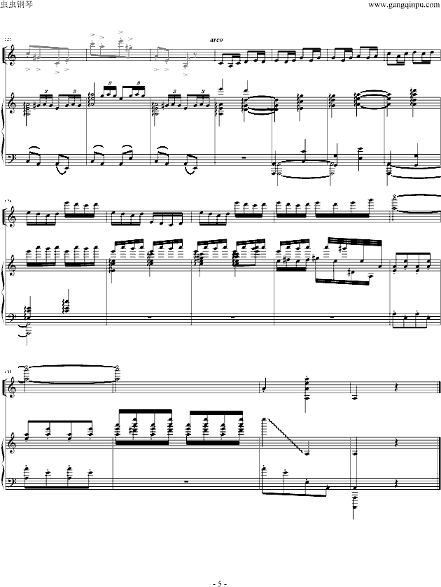 赛马（小提琴版）(钢琴谱)5