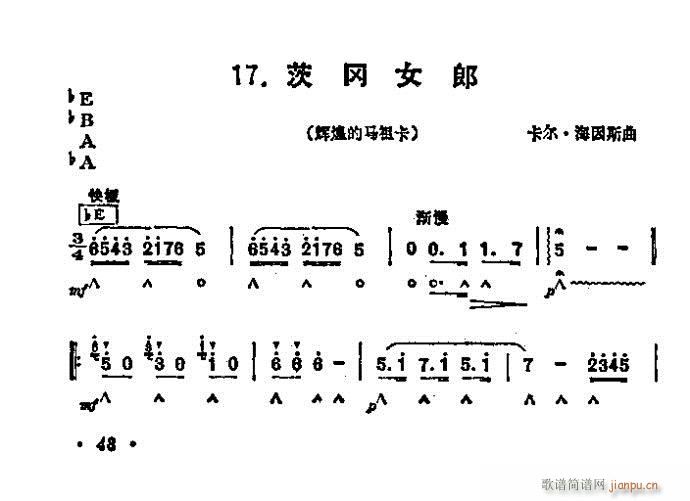 茨冈女郎(单簧管谱)1