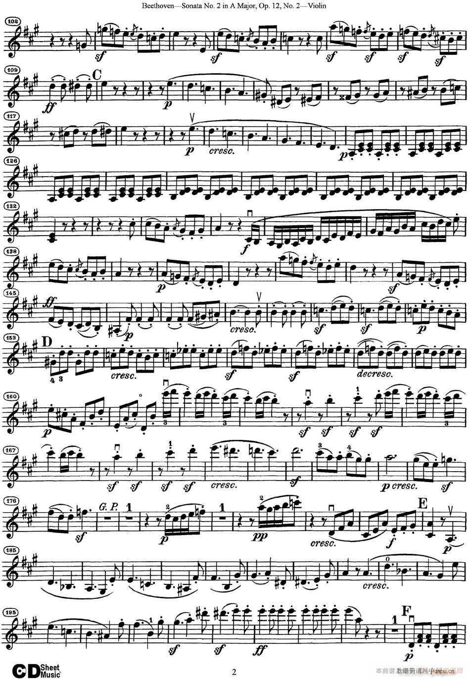 Violin Sonata No 2 in A Major Op 12 No 2 2