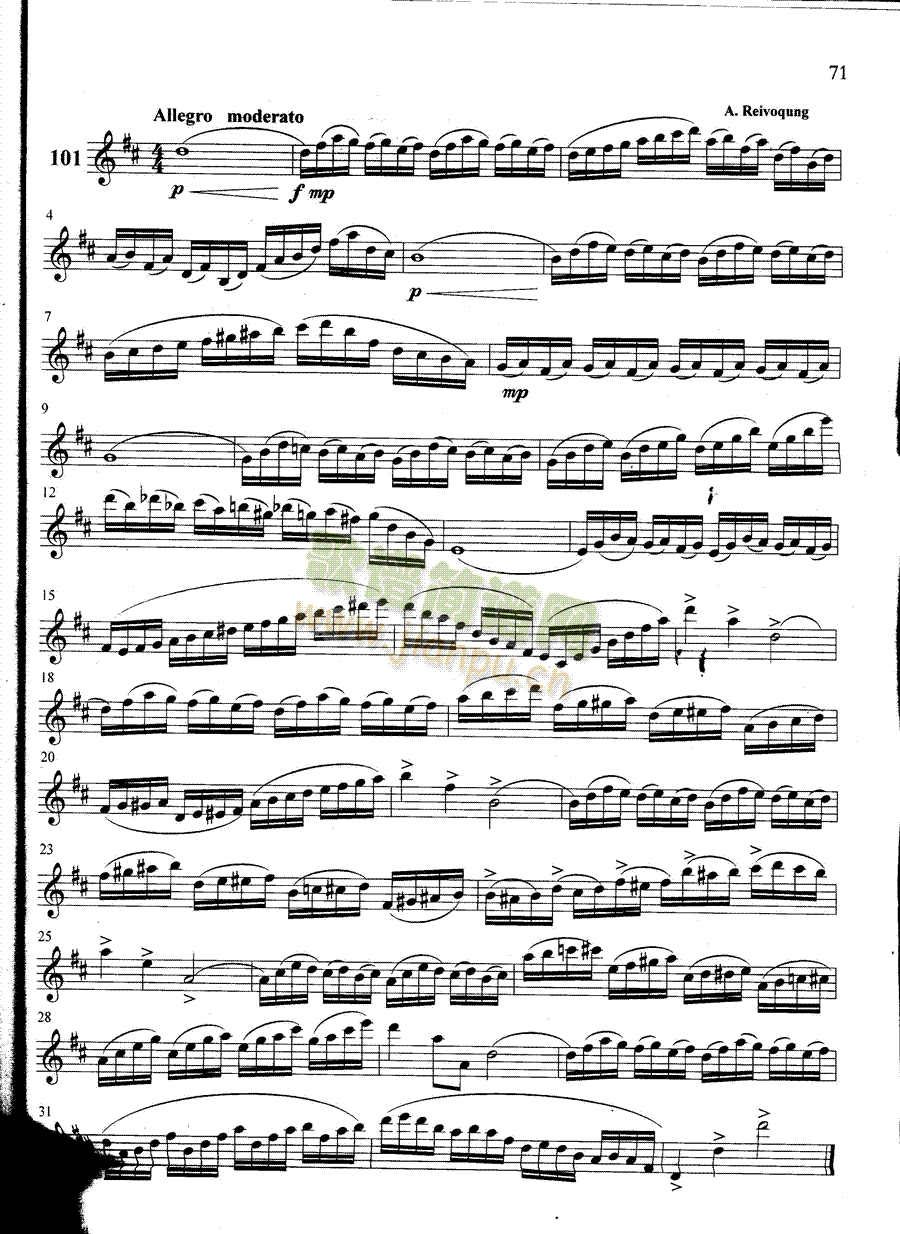 萨克斯管练习曲第100—071页(萨克斯谱)1