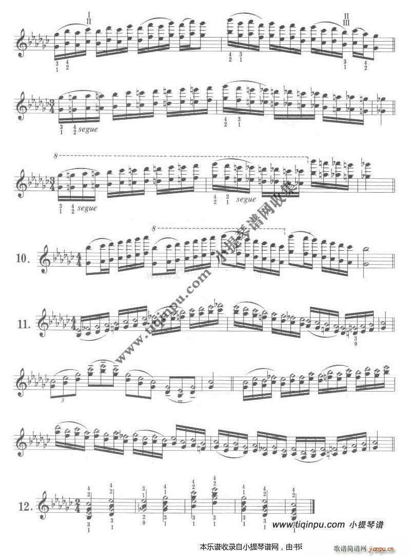 卡尔弗莱什 小提琴音阶体系 降G大调(小提琴谱)6
