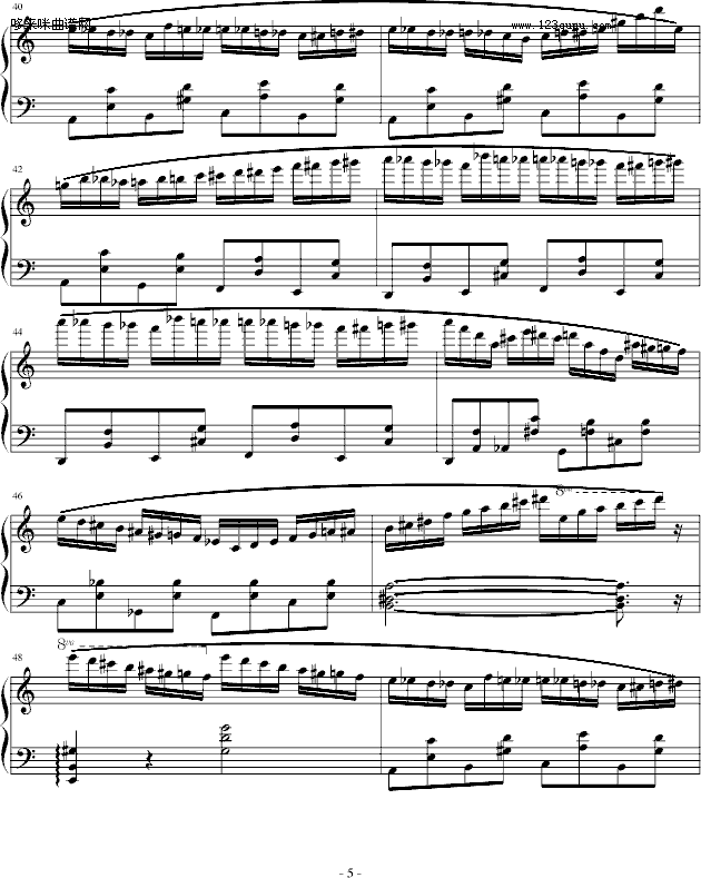 野蜂飞舞-爵士版-里姆斯基-柯萨科夫(钢琴谱)5
