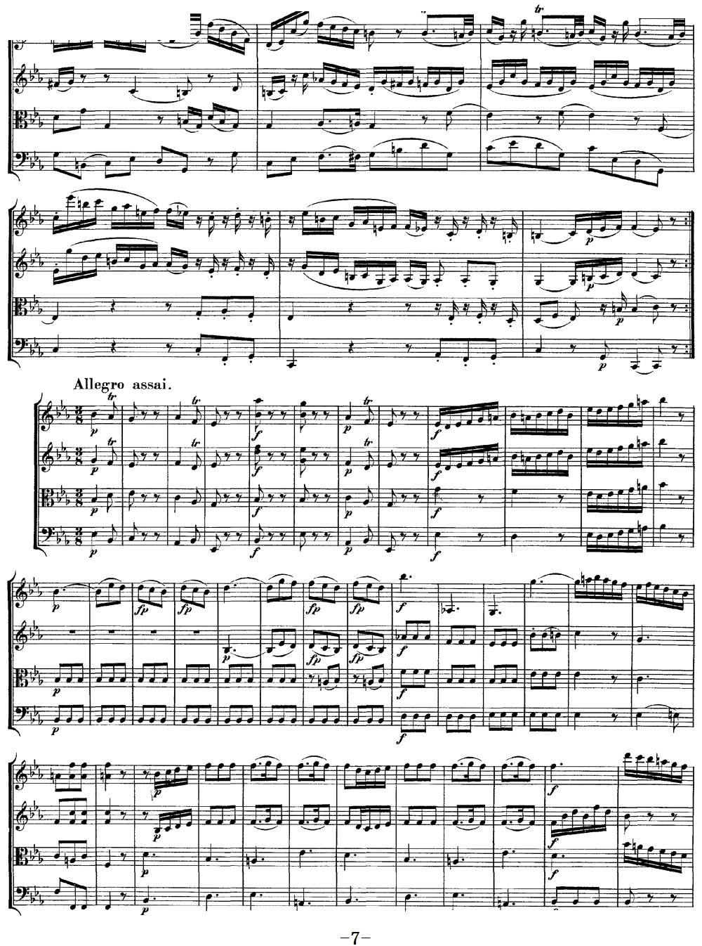 Mozart Quartet No 11 in Eb Major K 171(总谱)7
