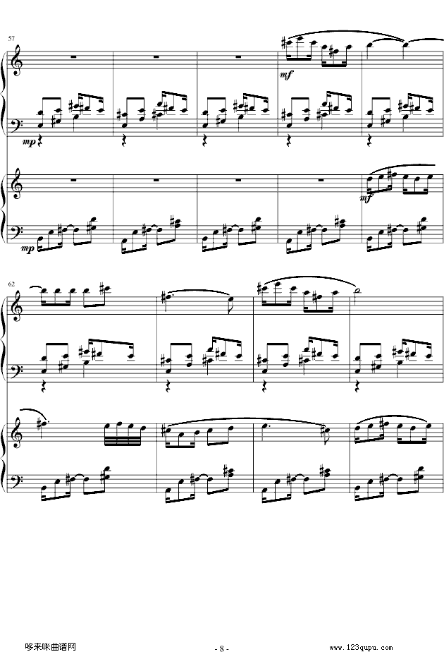 爵士双钢琴奏鸣曲第三乐章-米约(钢琴谱)8