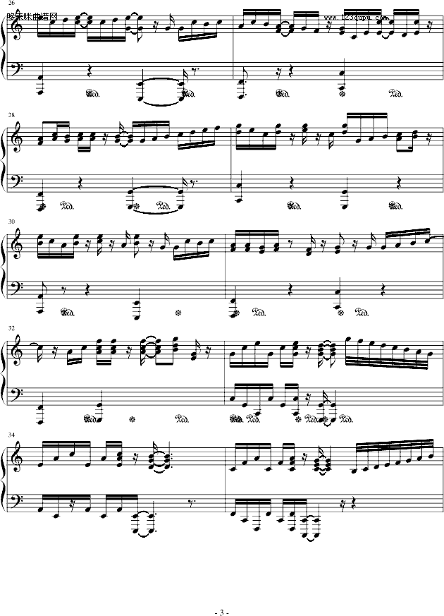 卡农-新版-帕赫贝尔-Pachelbel(钢琴谱)3