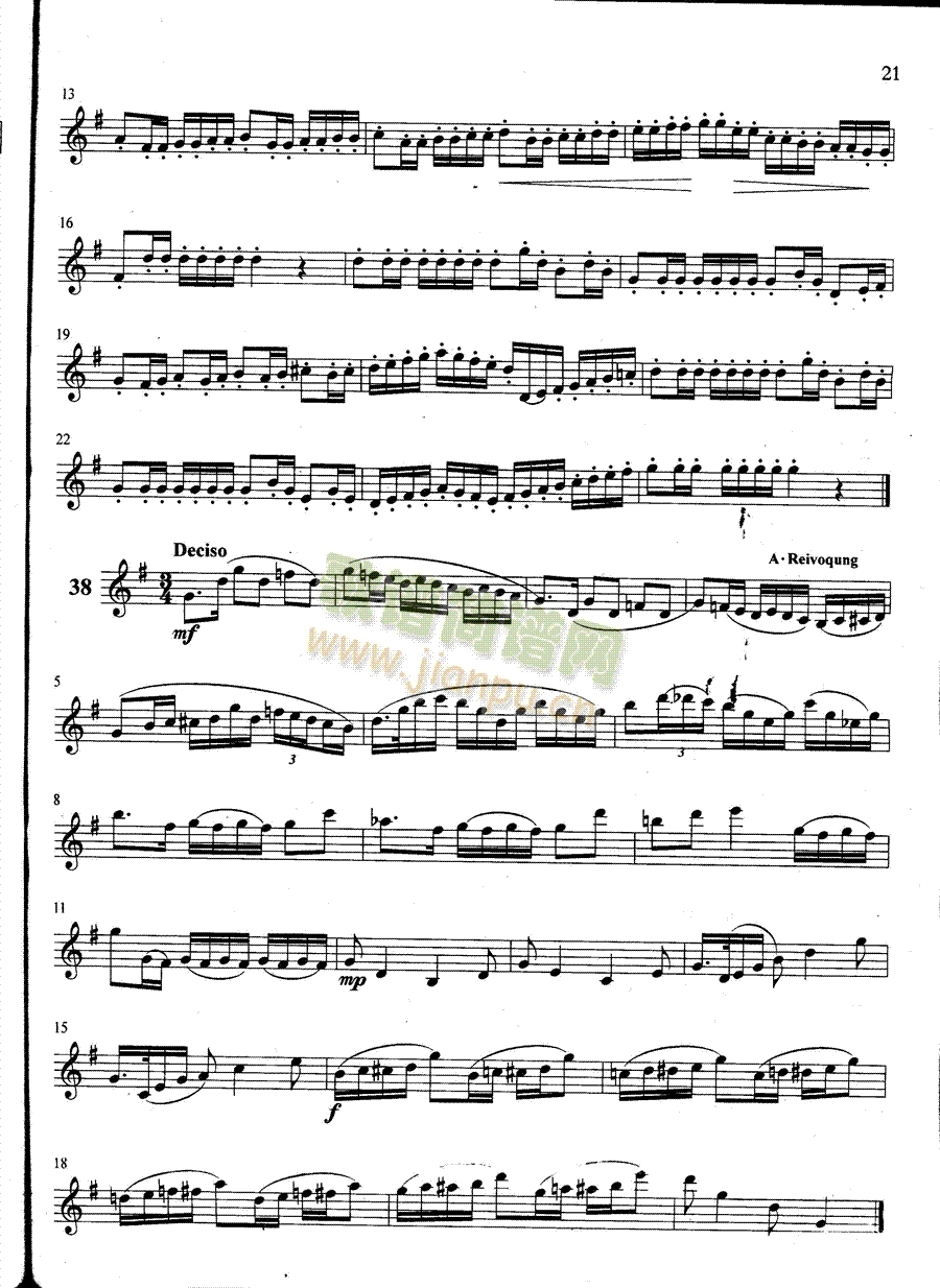 萨克斯管练习曲第100—021页(萨克斯谱)1