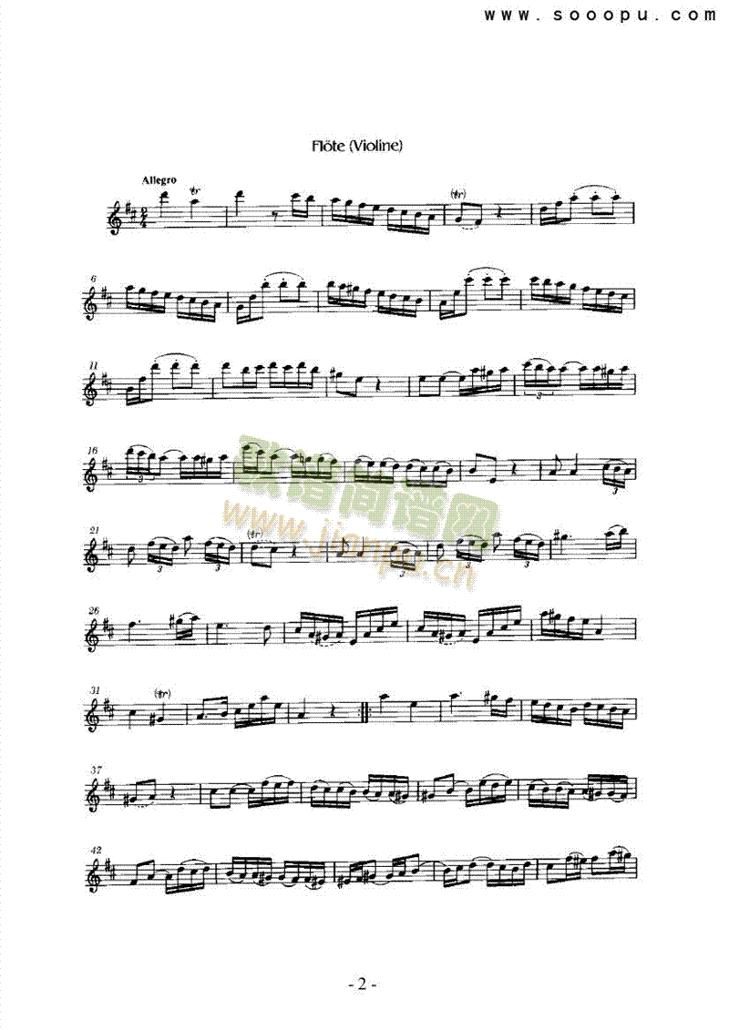 第六奏鸣曲管乐类长笛 2