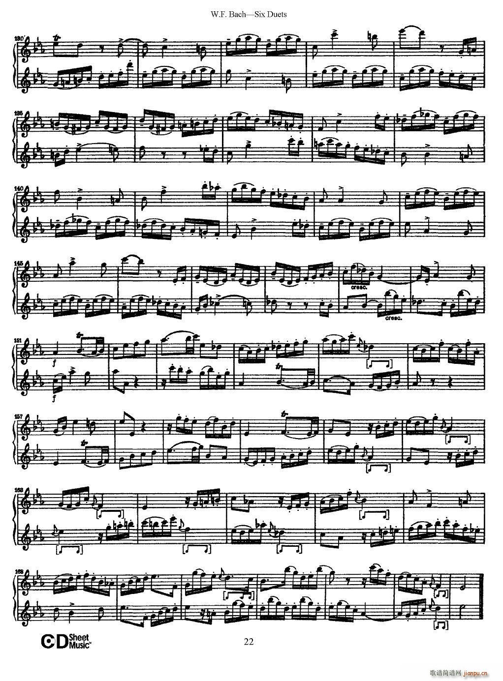 W F 巴赫 六首二重奏练习曲 3(笛箫谱)9