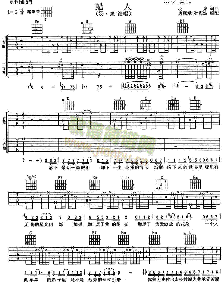 蠟人(吉他譜)1