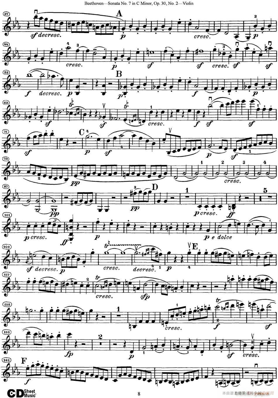 Violin Sonata No 7 in C Minor Op 30 No 2(小提琴谱)8