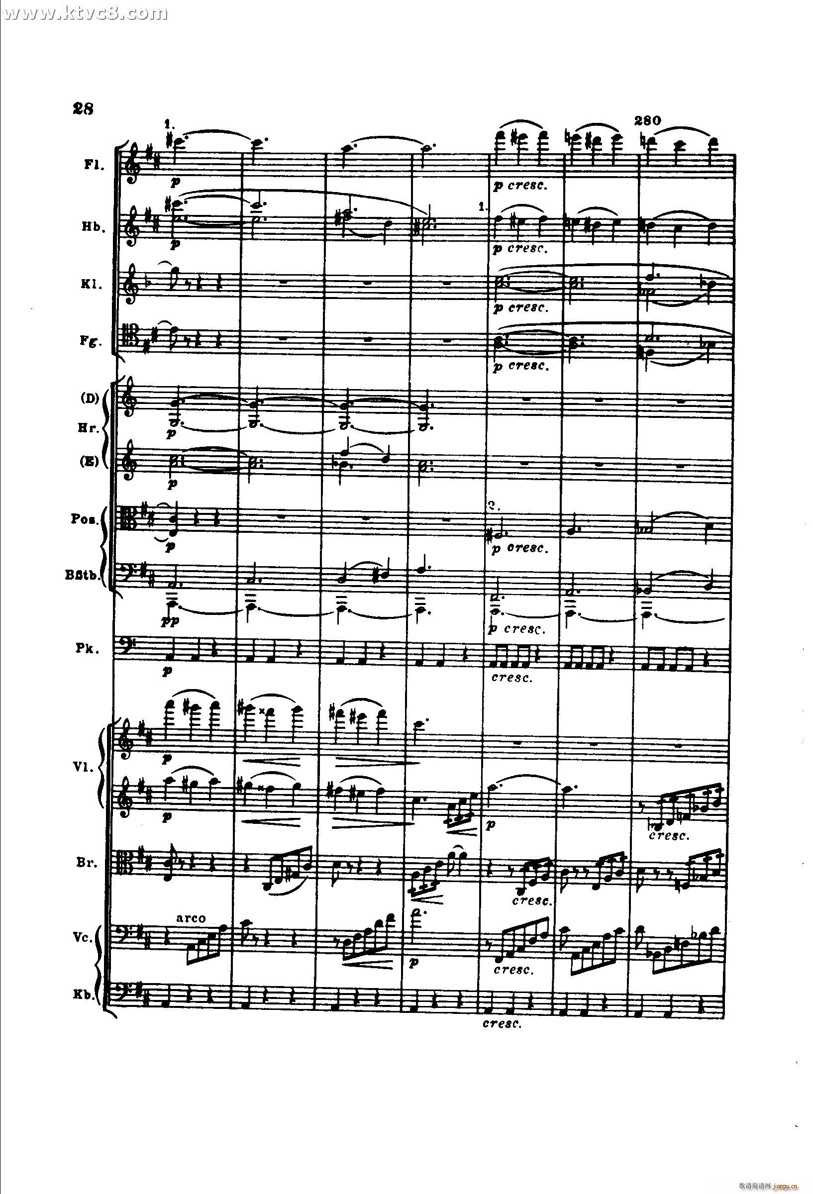 勃拉姆斯第二交响曲 第一乐章 不太快的快板(总谱)28