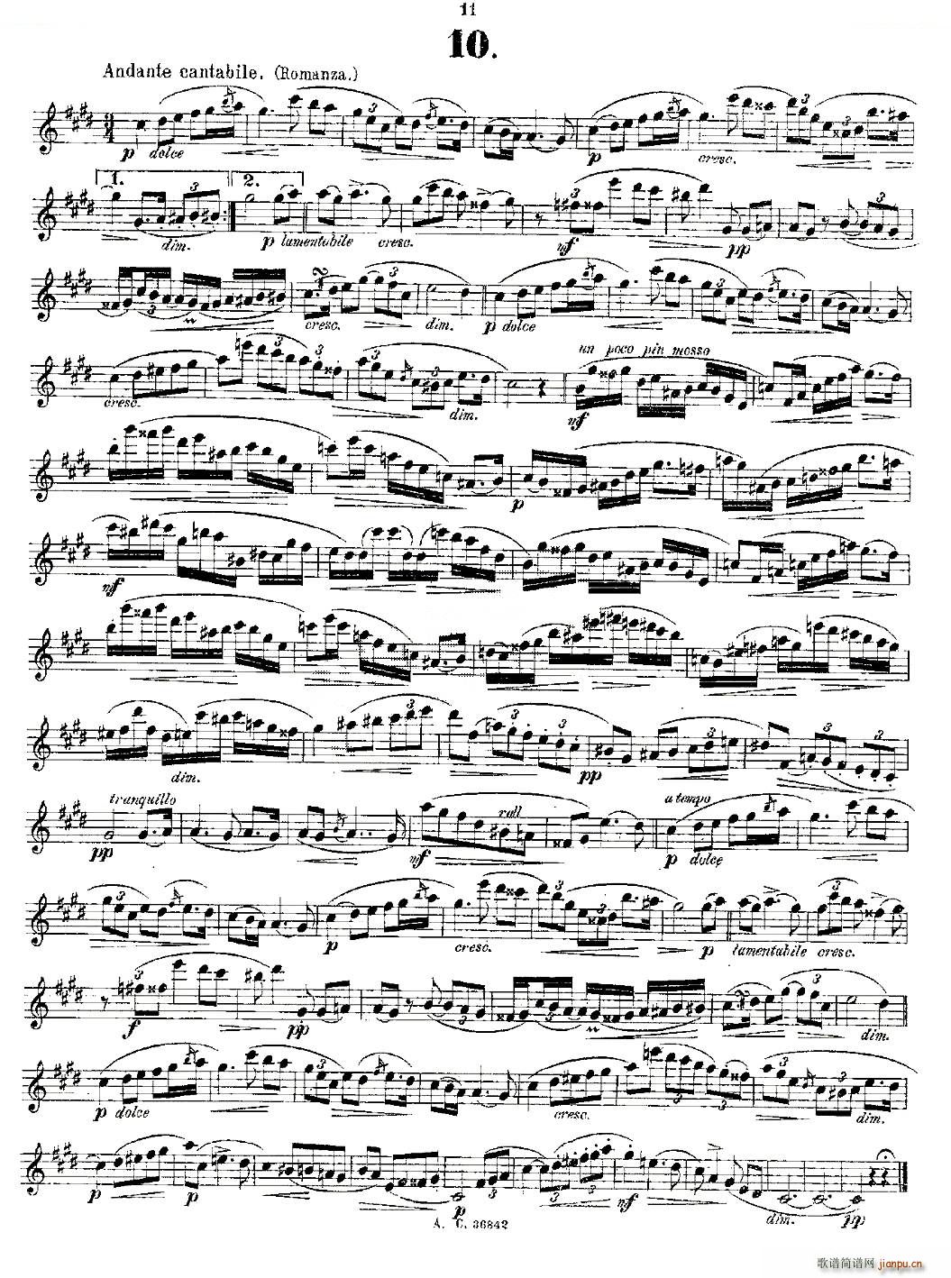 24首长笛练习曲 Op 21 之1 12 铜管(笛箫谱)11