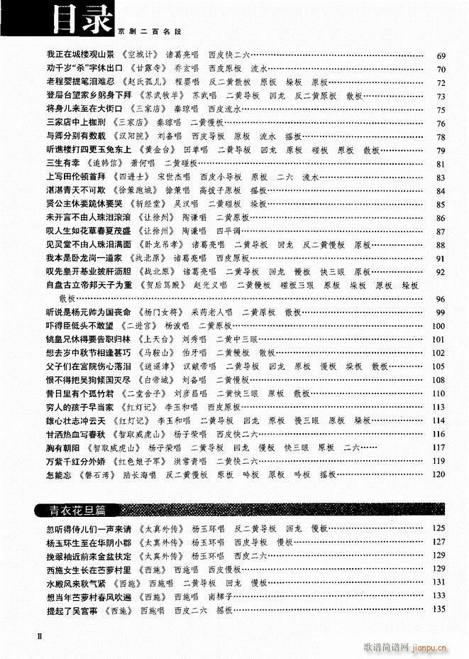 京剧二百名段 唱腔 琴谱 剧情目录前言1 60 2