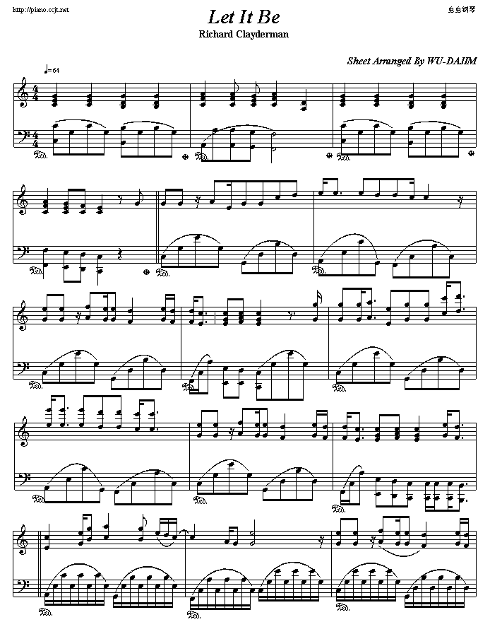 Letitbe(钢琴谱)1