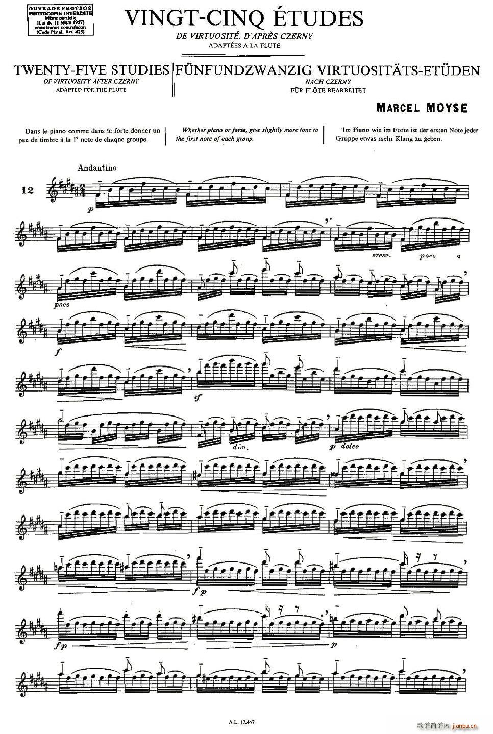 Moyse - 25 Studies after Czerny flute(十字及以上)1