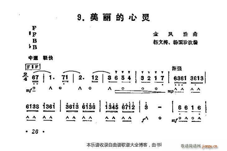 口琴美丽的心灵(电子琴谱)1