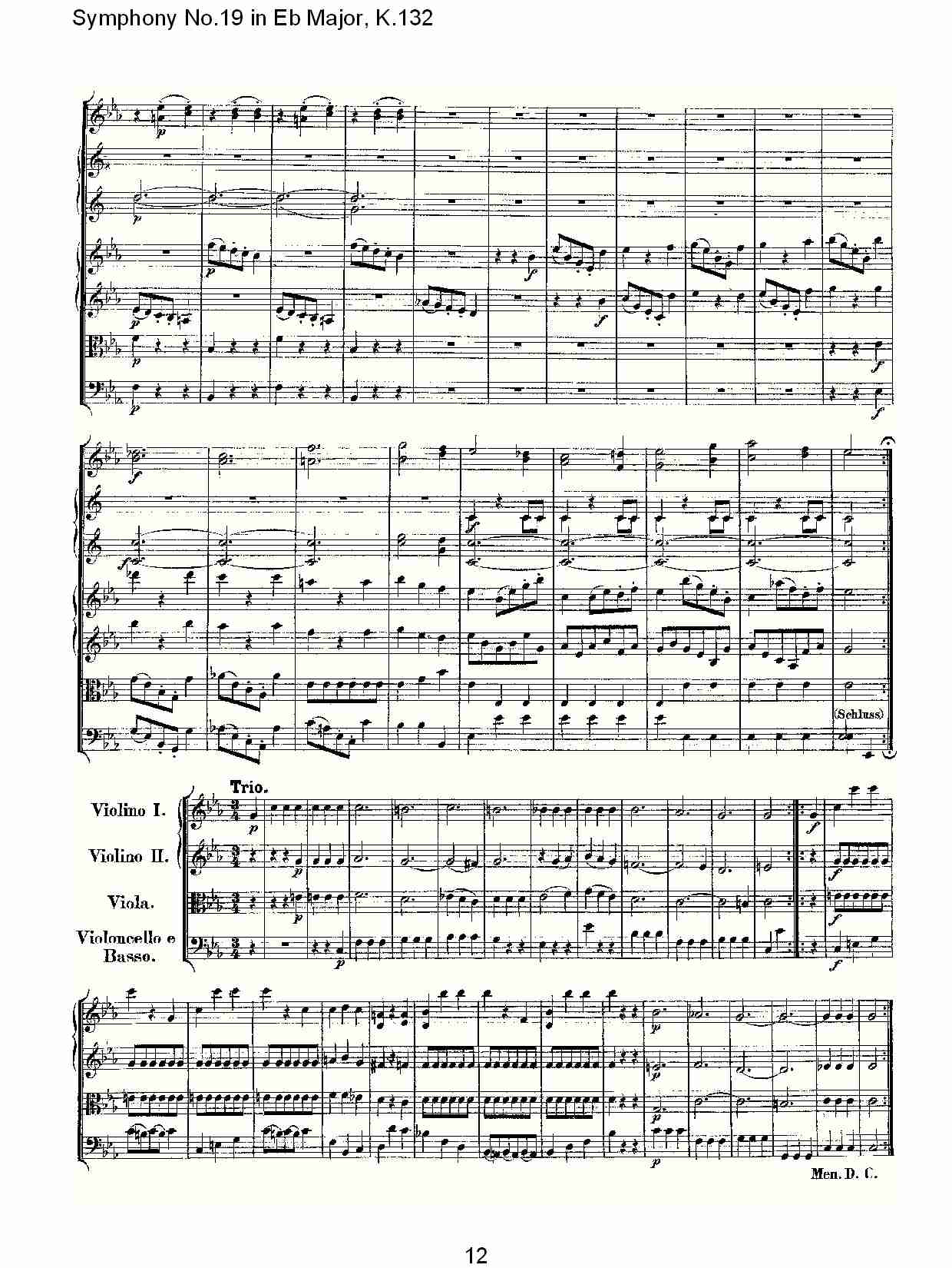 (Eb大调第十九交响曲K.132)（二）(总谱)3