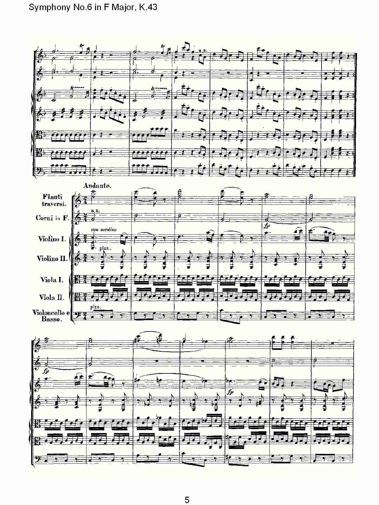 F大调第六交响曲K.43(总谱)5