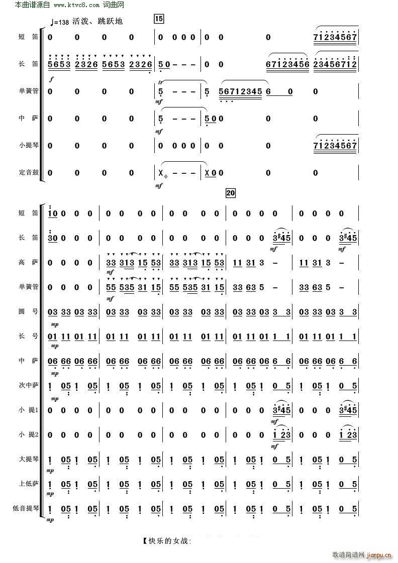 快樂的女戰(zhàn)士 管弦樂(總譜)3