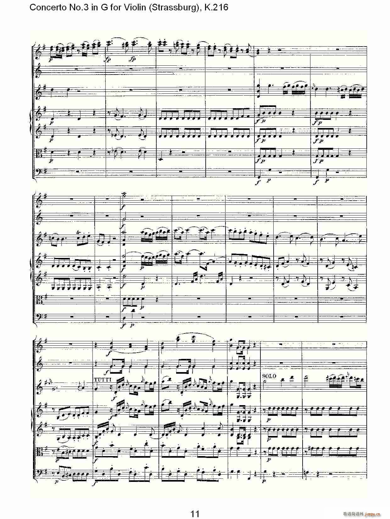 Concerto No.3 in G for Violin K.216(小提琴谱)11