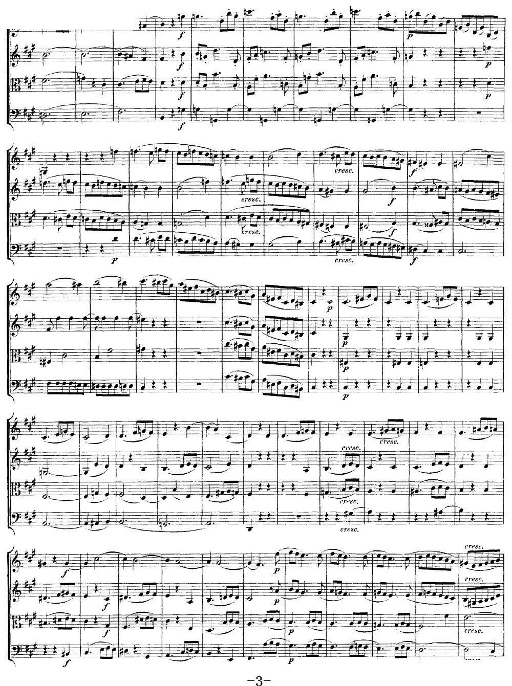 Mozart Quartet No 18 in A Major K 464(总谱)3