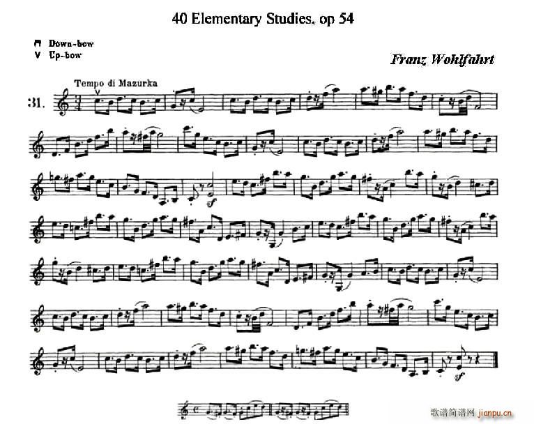 40首小提琴初级技巧练习曲之31(小提琴谱)1