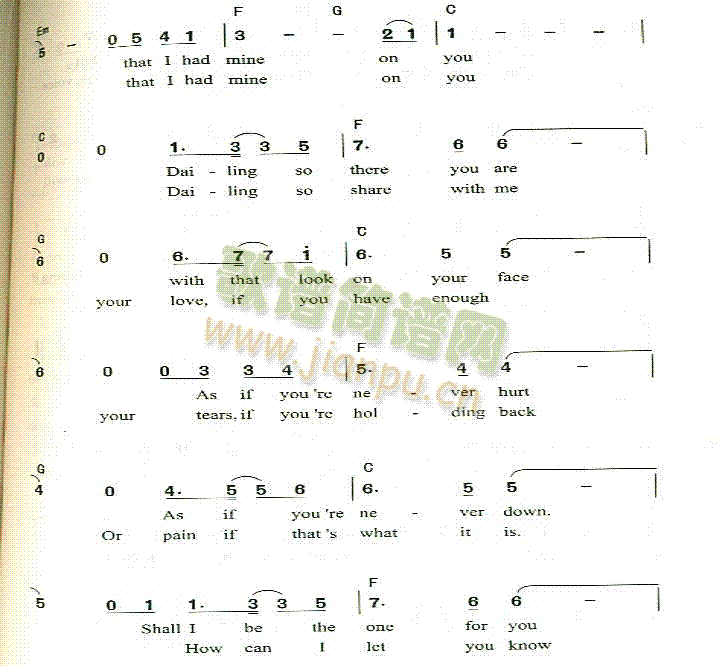 Eyesonme(八字歌谱)3