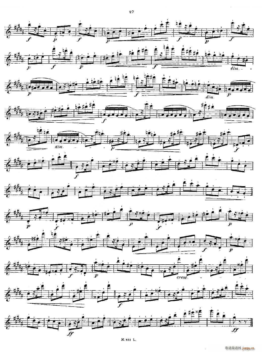 24首长笛练习曲 Op 15 之11 15 铜管(笛箫谱)1