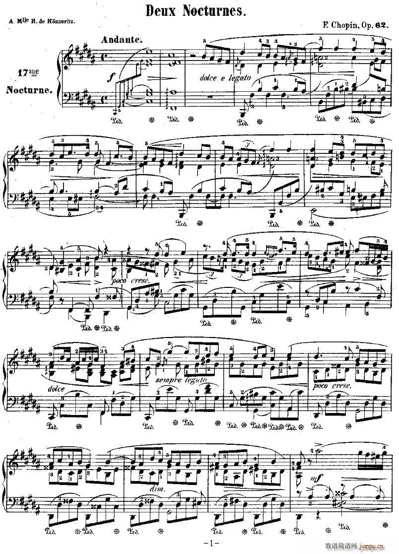 B大调夜曲Op.62－1(十字及以上)1