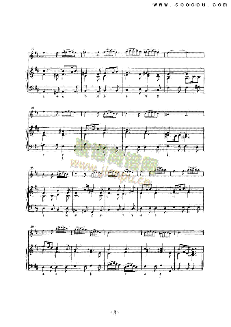 第六奏鸣曲管乐类长笛(其他乐谱)8