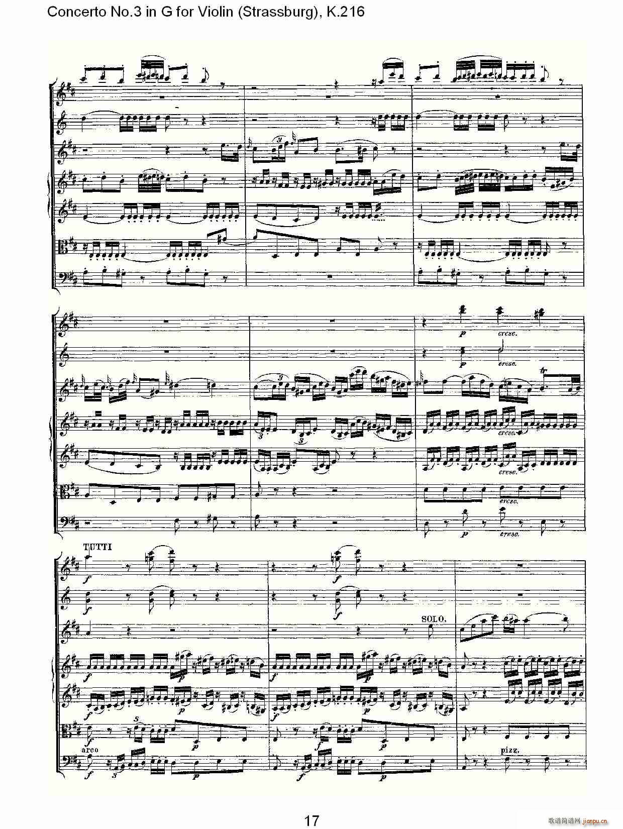 Concerto No.3 in G for Violin K.216(小提琴谱)17
