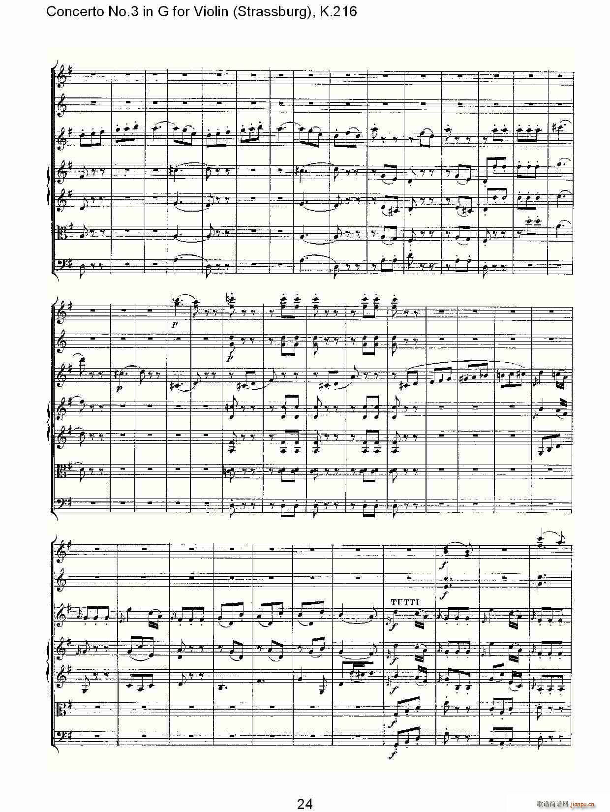 Concerto No.3 in G for Violin K.216(小提琴谱)24