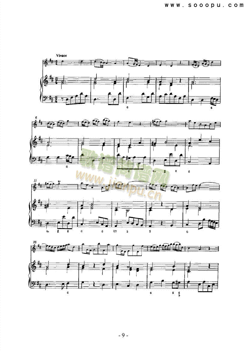 第六奏鸣曲管乐类长笛(其他乐谱)9