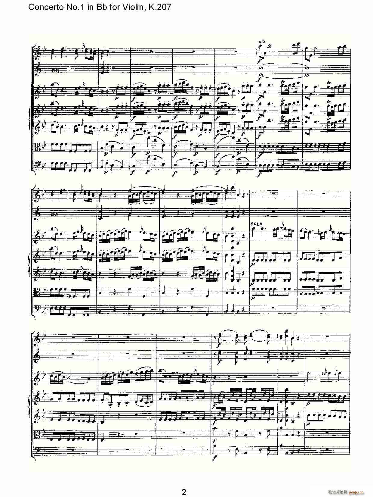 Concerto No.1 in Bb for Violin, K.207 2