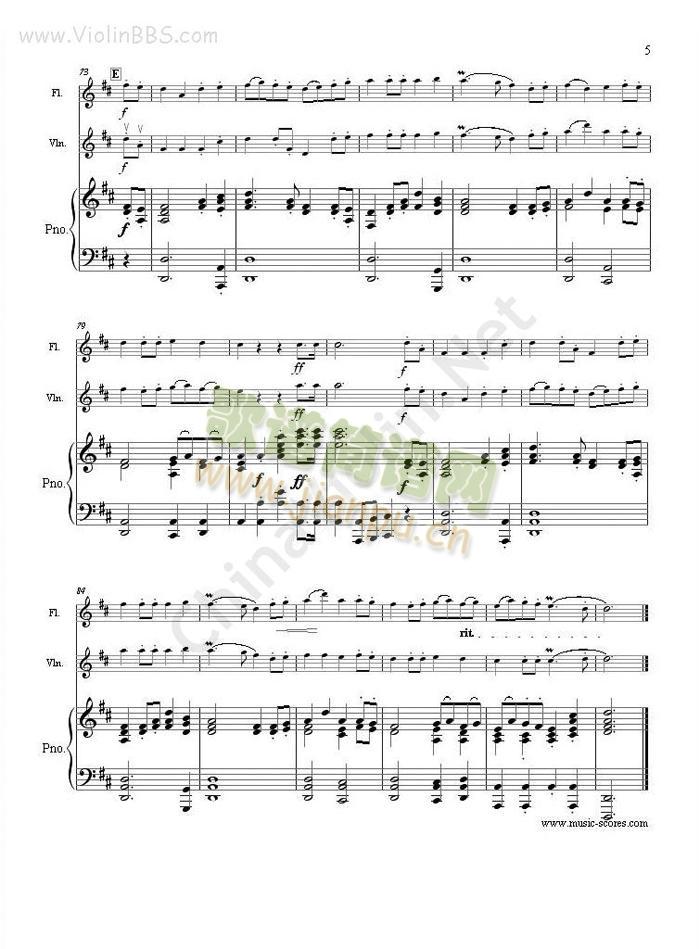 回旋曲--长笛、小提琴与钢琴(小提琴谱)5