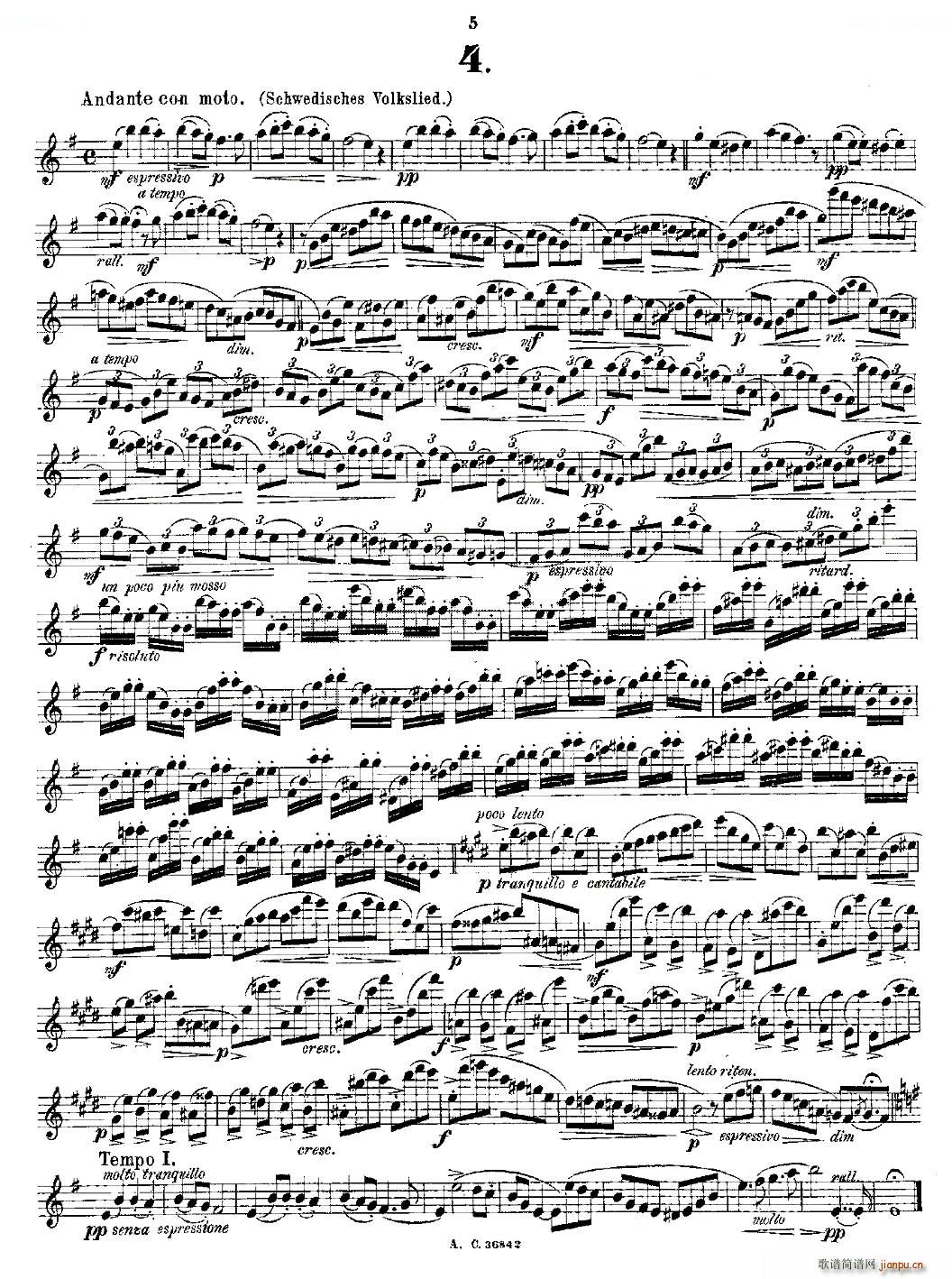 24首长笛练习曲 Op 21 之1 12 铜管(笛箫谱)5